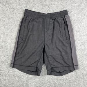Lululemon Shorts Mens Small Gray Pace Breaker Pockets Lycra Swift Ultra